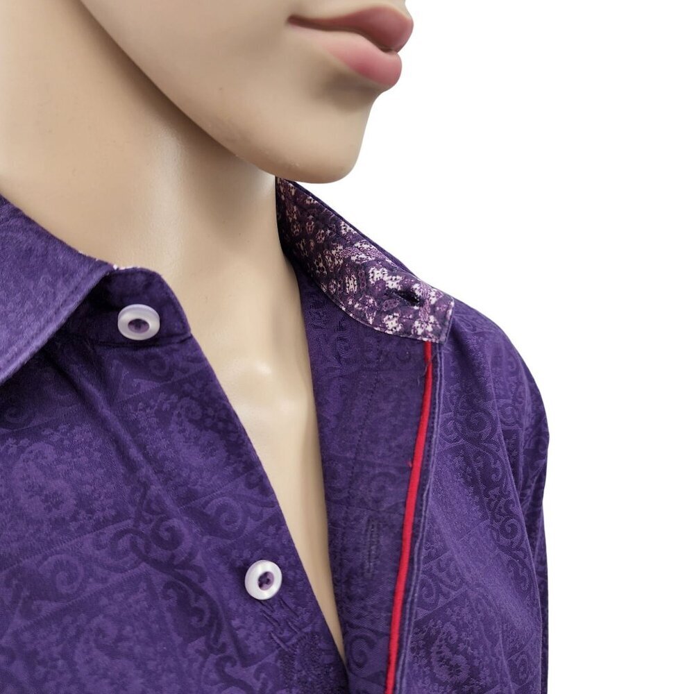 Robert Graham Purple Paisley Long Sleeve Shirt, Men's Small - Picture 2 of 16